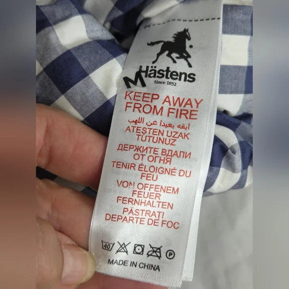 Hastens Size M Navy and White Down Boots /Bootie Slippers